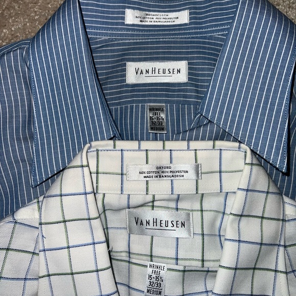 2 NWOT Van Heusen Men’s Long Sleeve Button Down Shirts - Picture 2 of 11